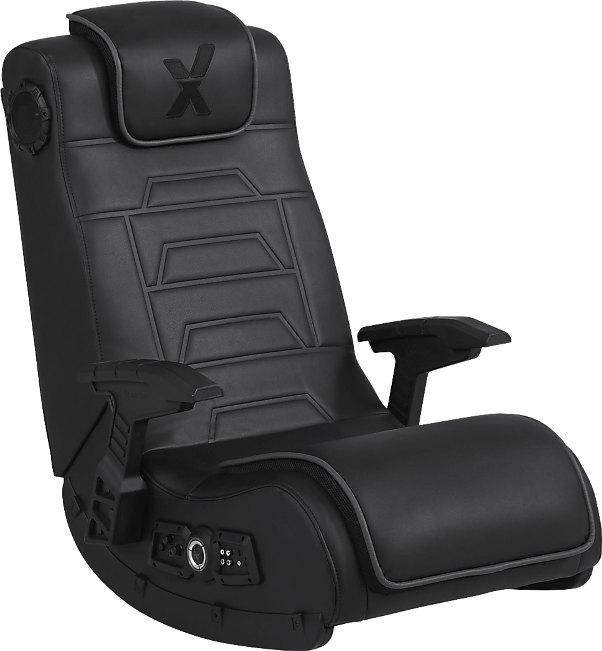 Kids Sound Trek Black Gaming Floor Rocker - Image 1