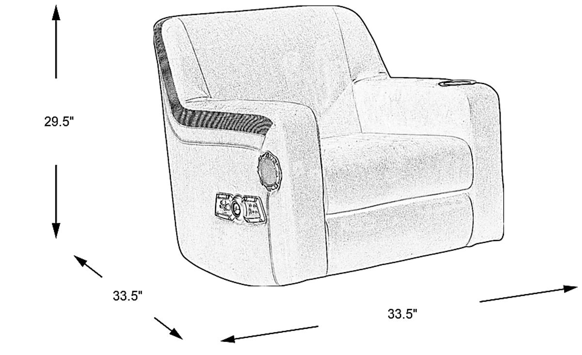 Sound Trek Black Faux Leather Fabric Video Rocker | Rooms to Go