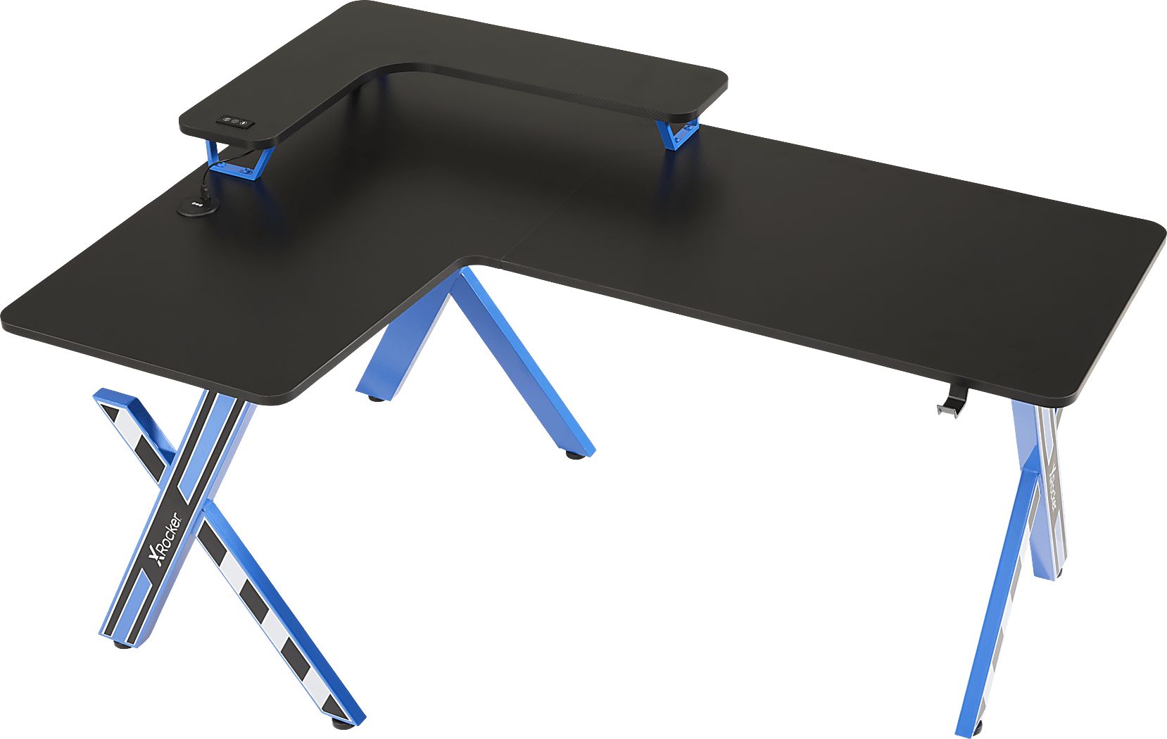 Sound Trek Blue L-Shaped Gaming Desk | Rooms to Go