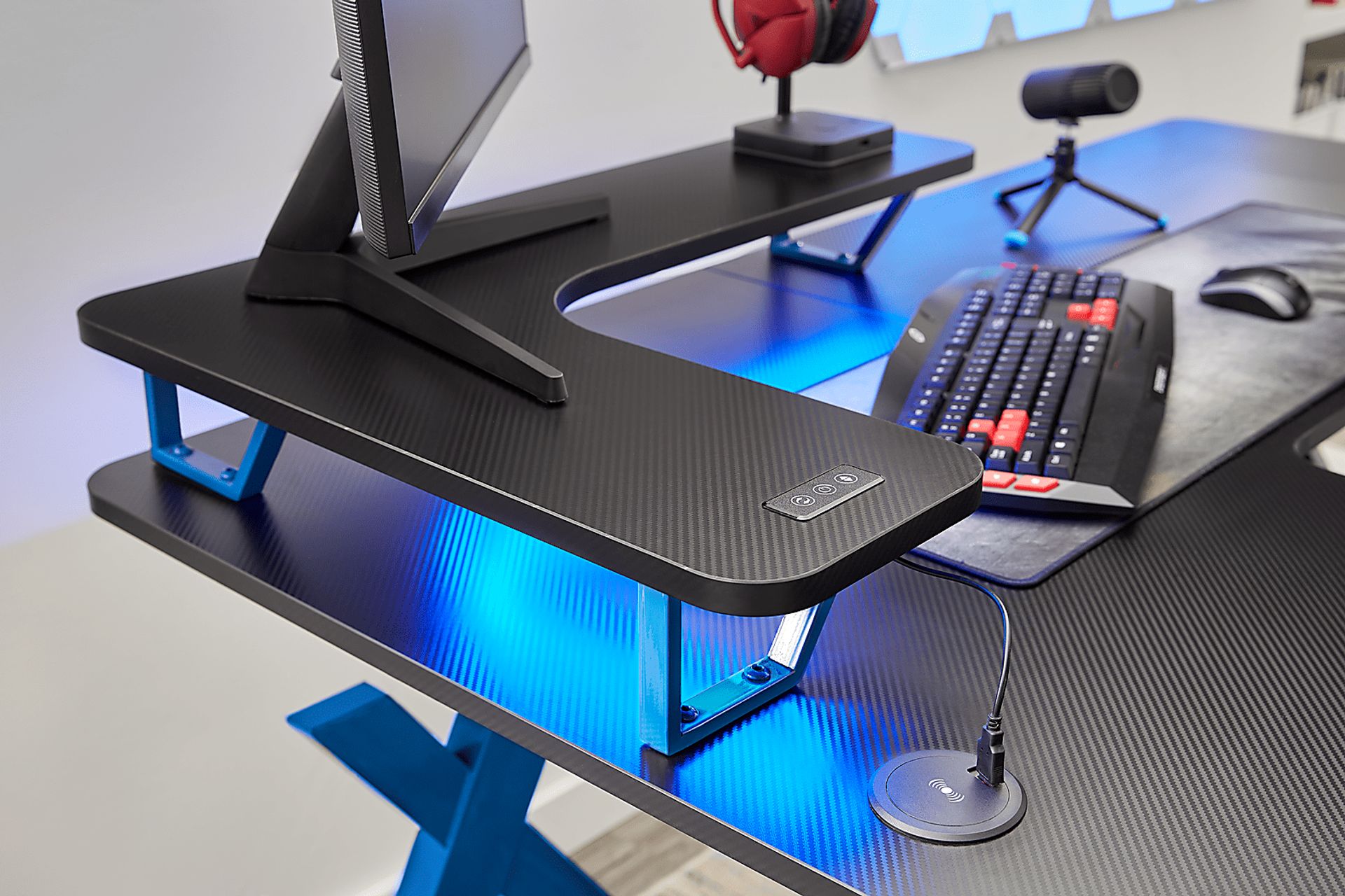 Kids Sound Trek Blue L-Shaped Gaming Desk - Image 4