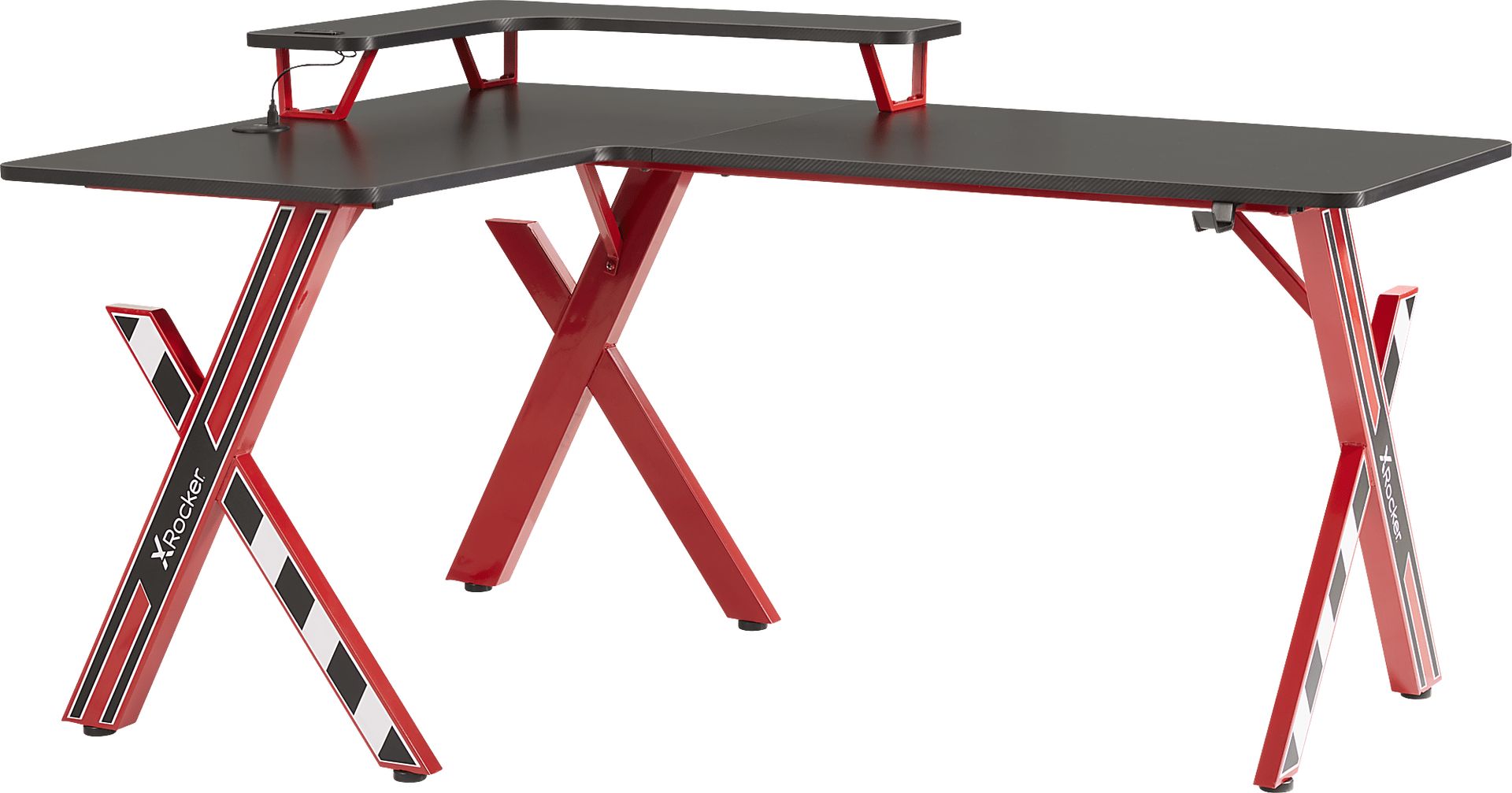 Kids Sound Trek Red L-Shaped Gaming Desk - Image 2