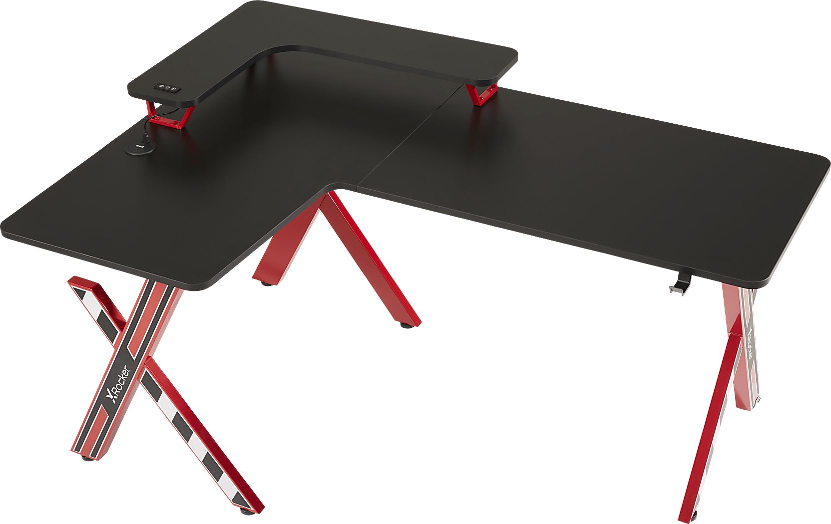 Sound Trek Red L-Shaped Gaming Desk | Rooms to Go