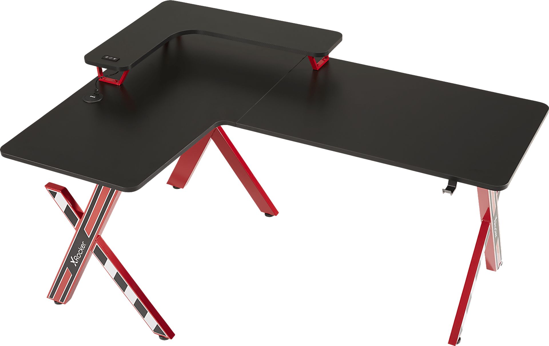 Kids Sound Trek Red L-Shaped Gaming Desk - Image 3