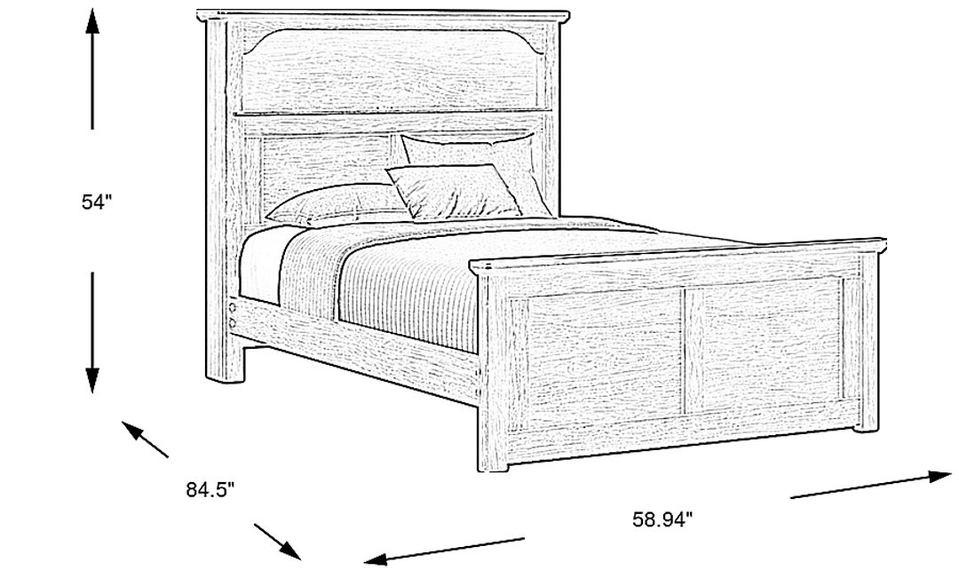 Kids South Bend Brown Cherry Full Bookcase Bed