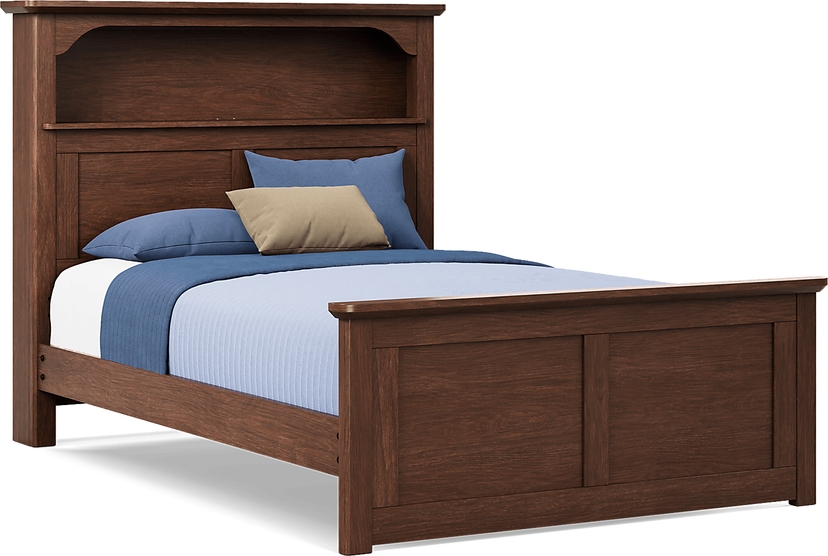 Kids South Bend Brown Cherry Full Bookcase Bed