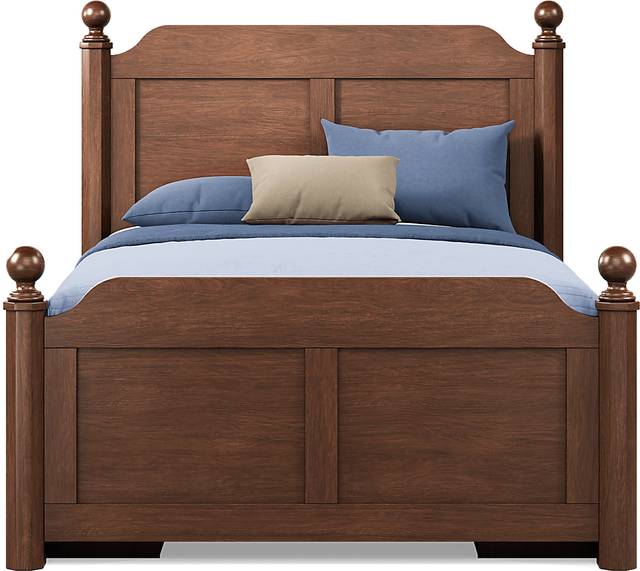 Kids South Bend Brown Cherry Full Poster Bed with 2 Storage Side Rails - Thumbnail - Image 2