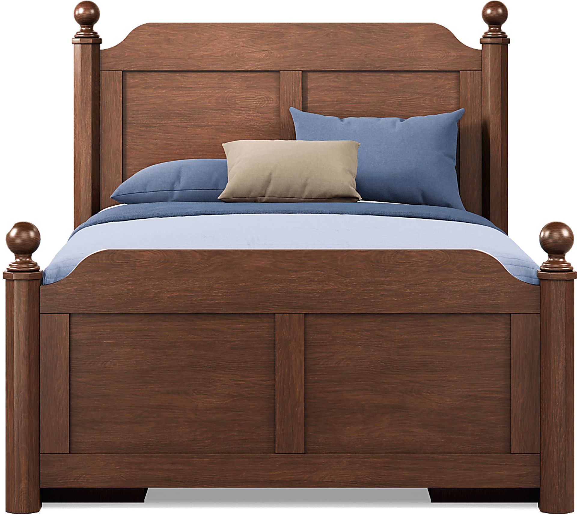 Kids South Bend Brown Cherry Full Poster Bed with 2 Storage Side Rails - Image 2