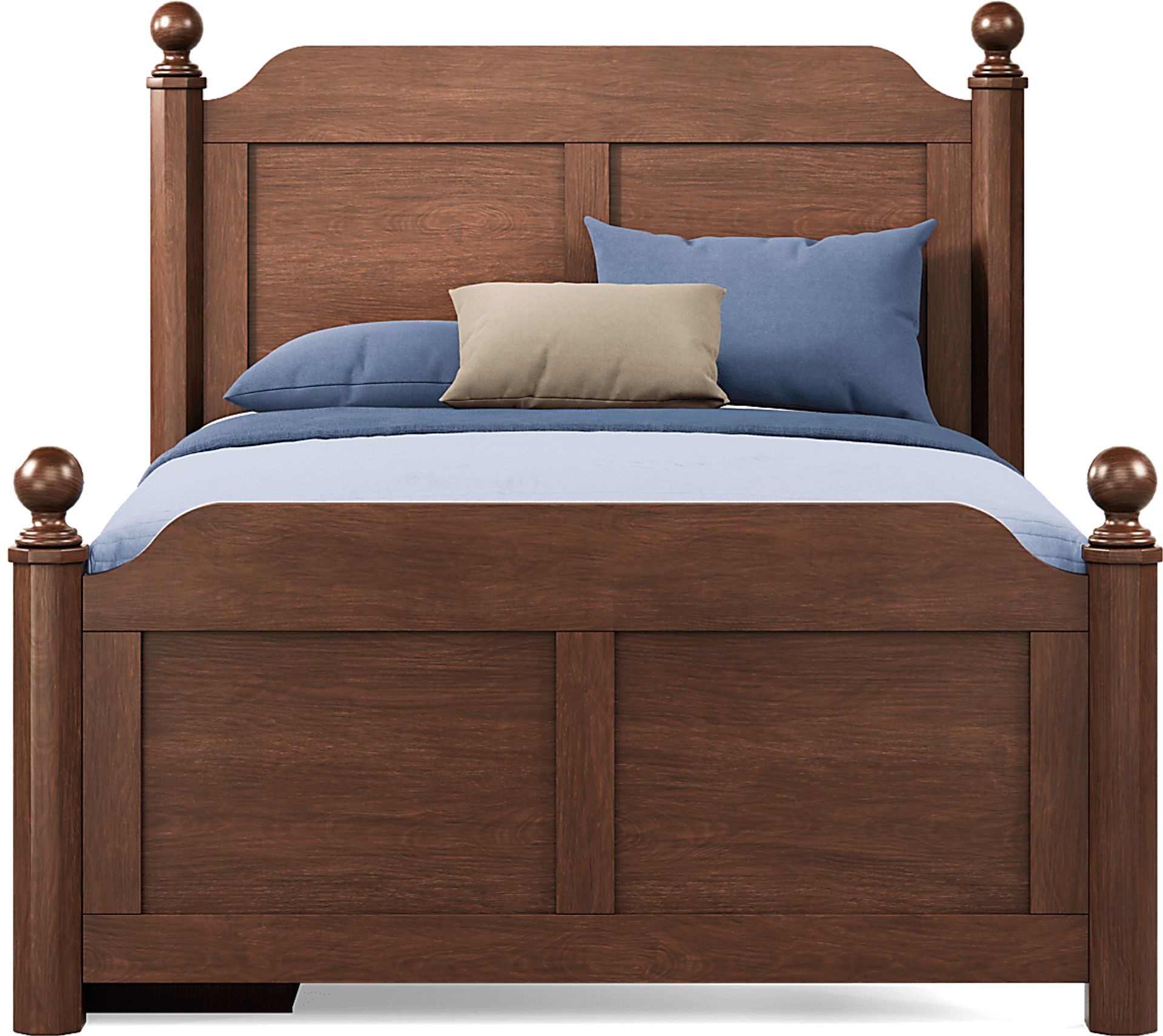Kids South Bend Brown Cherry Full Poster Bed with Storage Side Rail - Image 2