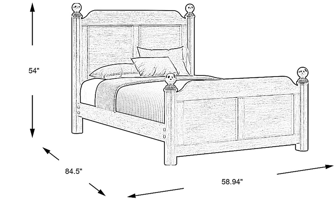 Kids South Bend Brown Cherry Full Poster Bed