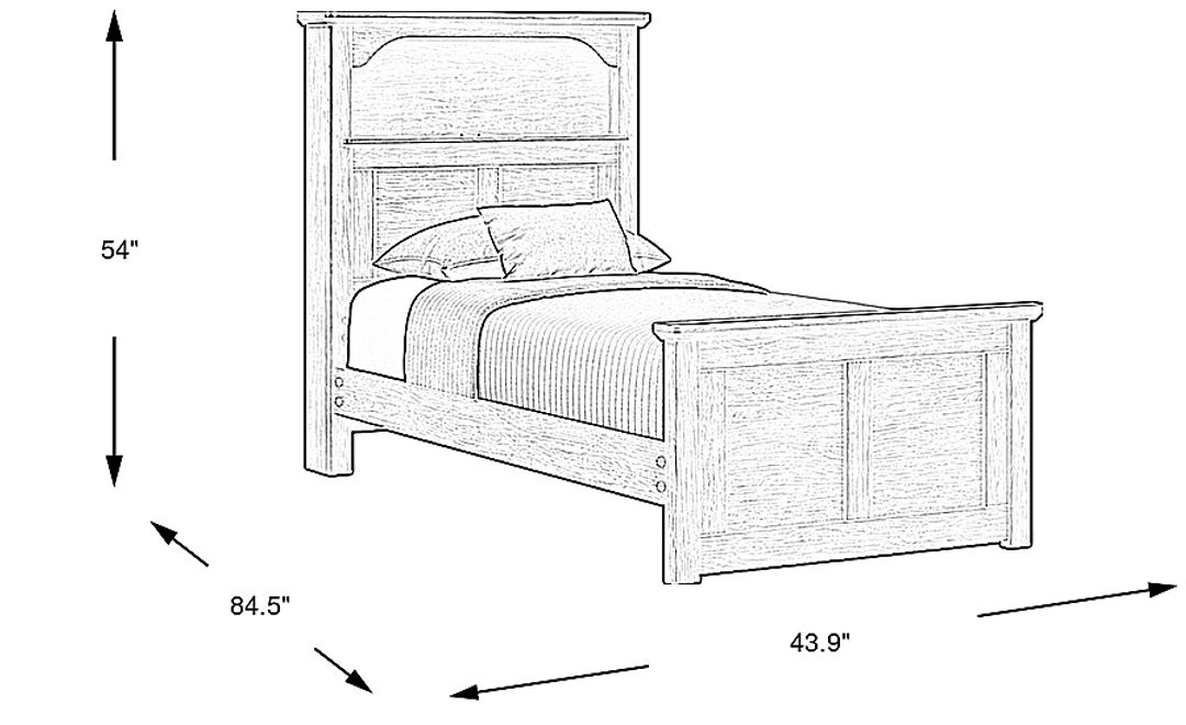 Kids South Bend Brown Cherry Twin Bookcase Bed