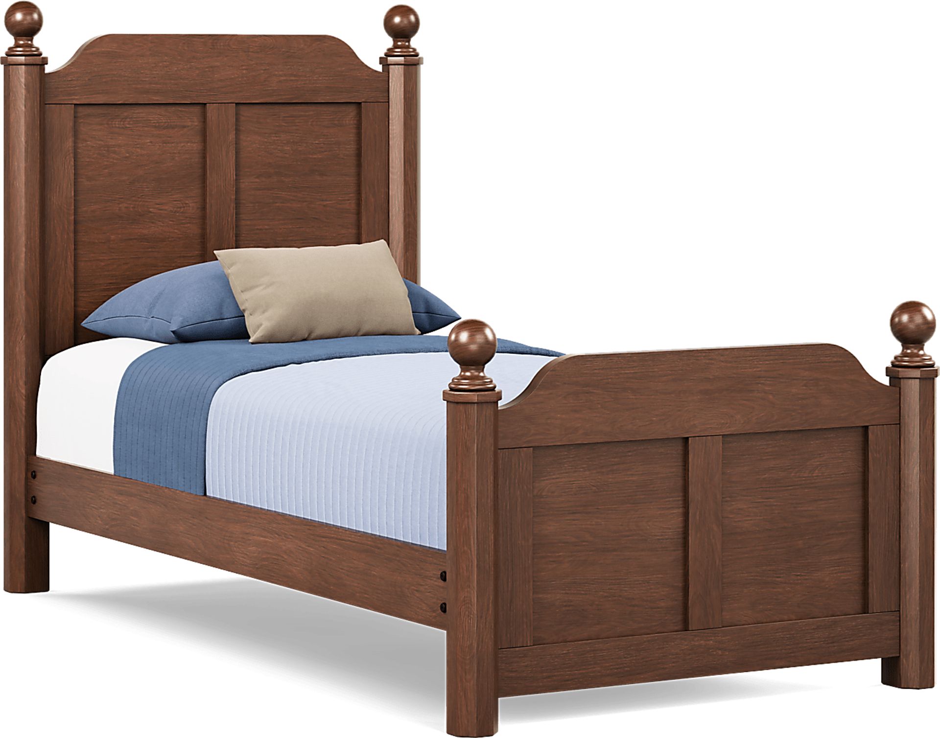 Kids South Bend Brown Cherry Twin Poster Bed - Image 1