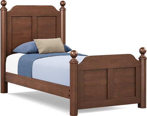 Kids South Bend Brown Cherry Twin Poster Bed
