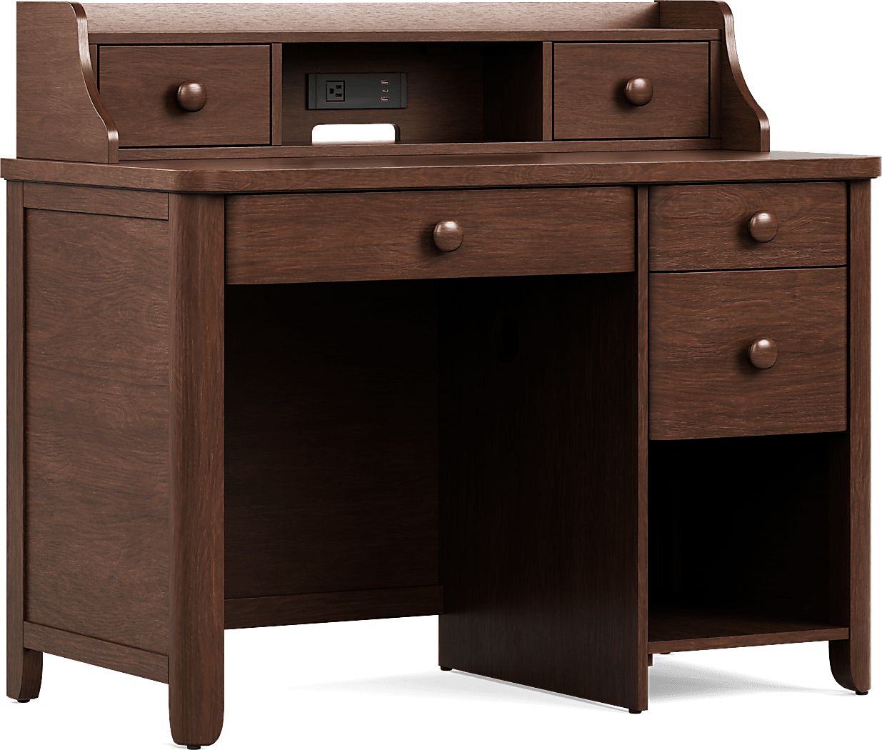 South Bend Brown Cherry Desk and Hutch