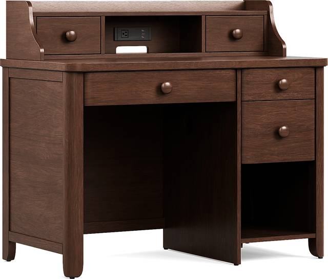Kids South Bend Brown Cherry Desk and Hutch - Thumbnail - Image 2
