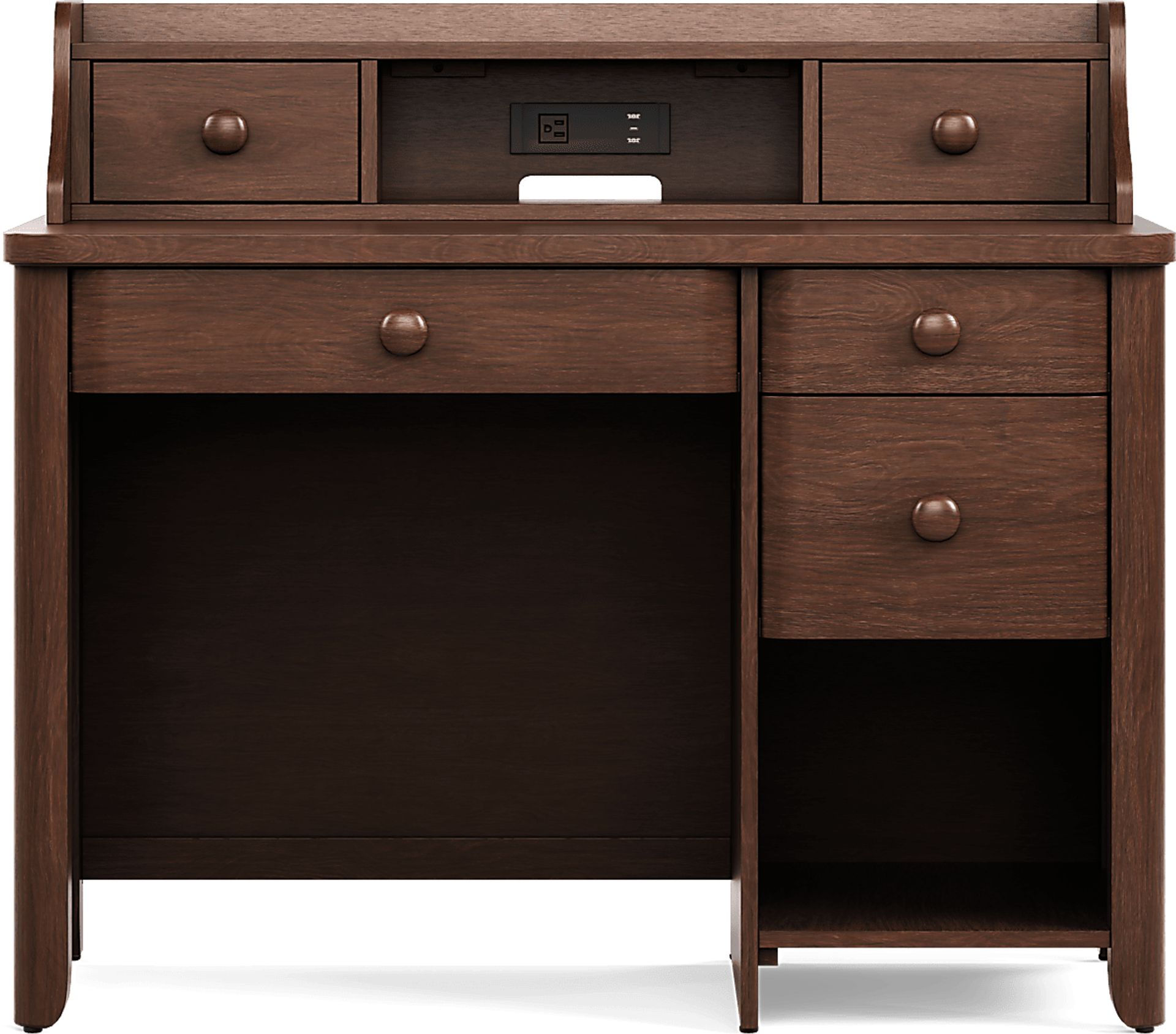 Kids South Bend Brown Cherry Desk and Hutch - Image 1