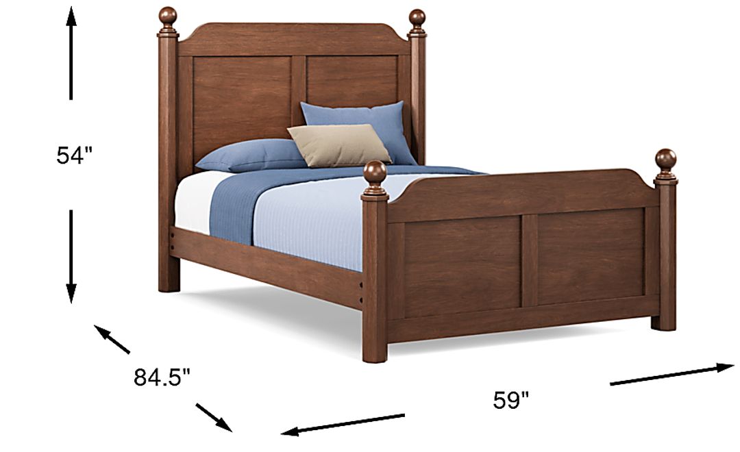 Kids South Bend Brown Cherry Full Poster Bed