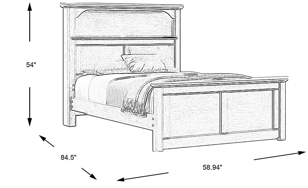 Kids South Bend Washed White Full Bookcase Bed
