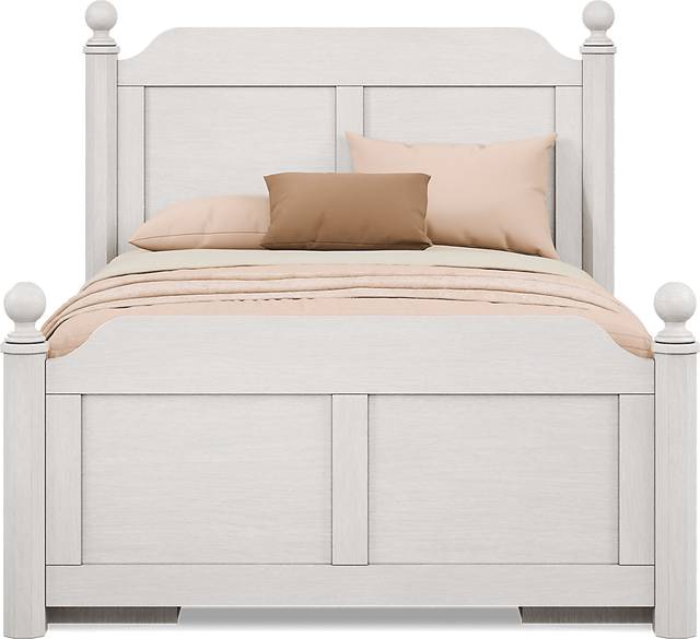 Kids South Bend Washed White Full Poster Bed with 2 Storage Side Rails - Thumbnail - Image 2