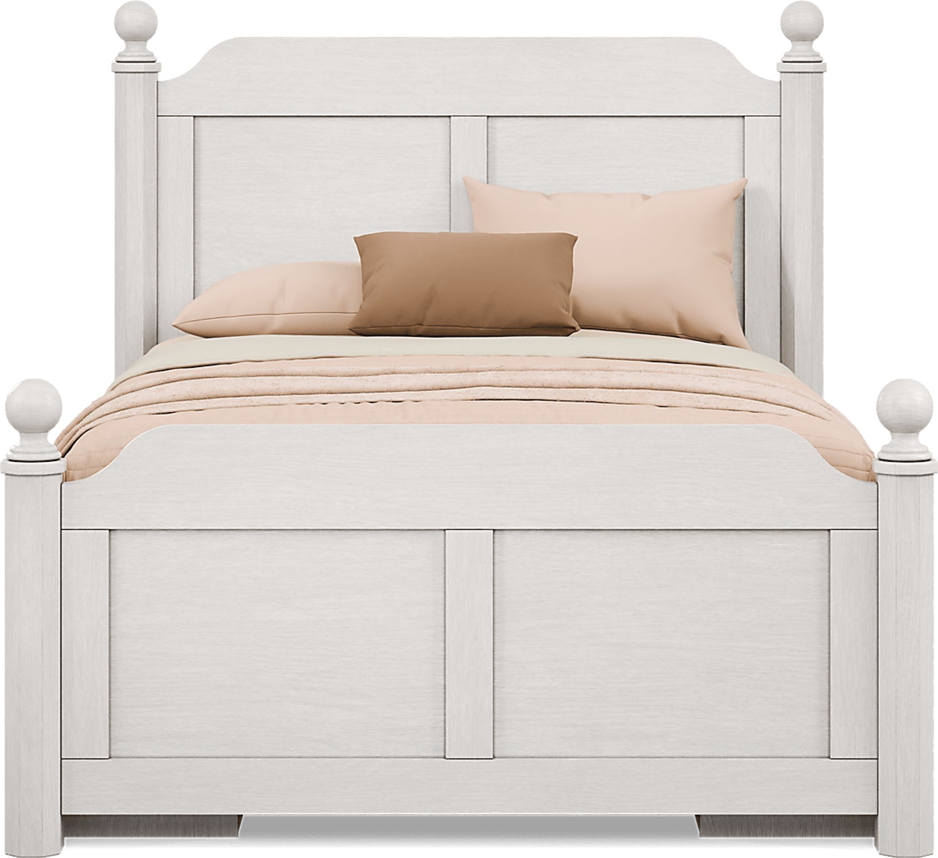 Kids South Bend Washed White Full Poster Bed with 2 Storage Side Rails - Image 2