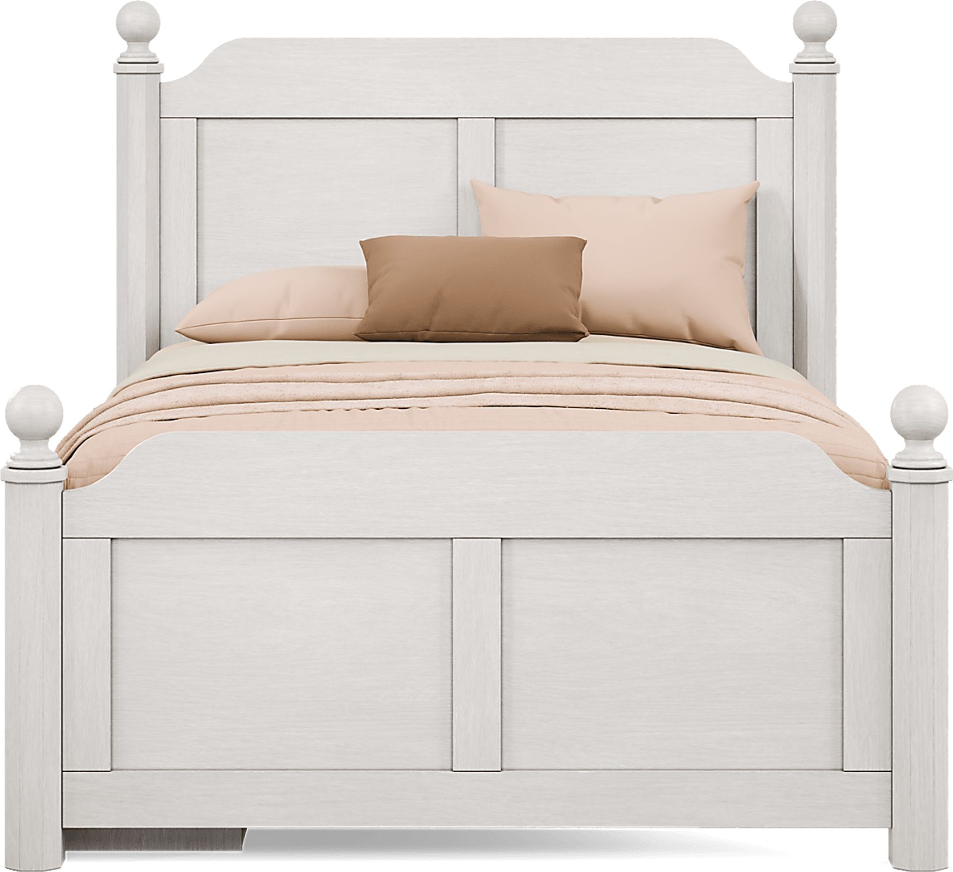 Kids South Bend Washed White Full Poster Bed with Storage Side Rail - Image 2
