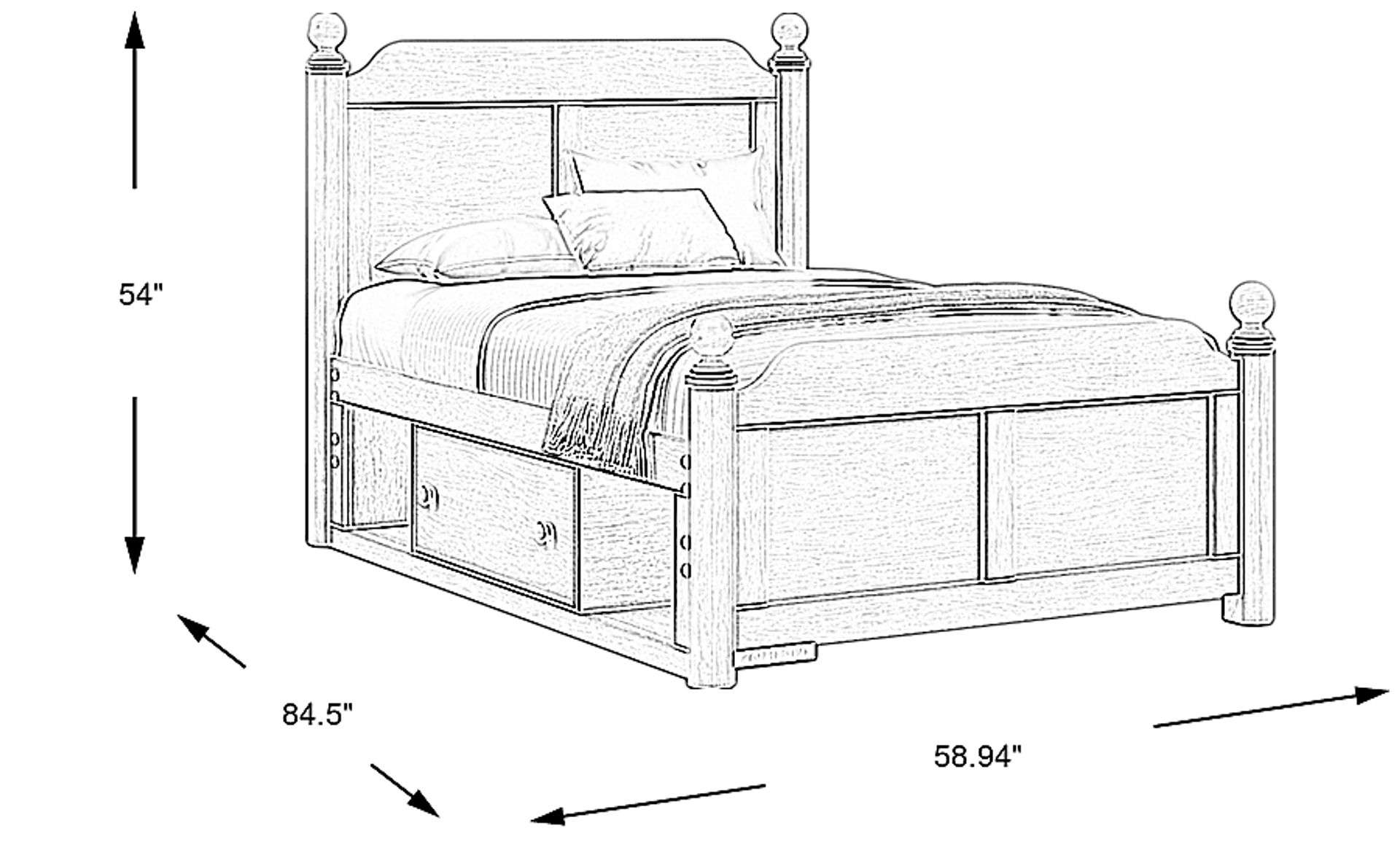 Dimension Image. Please refer to the Dimension Tab on this page for dimension details.