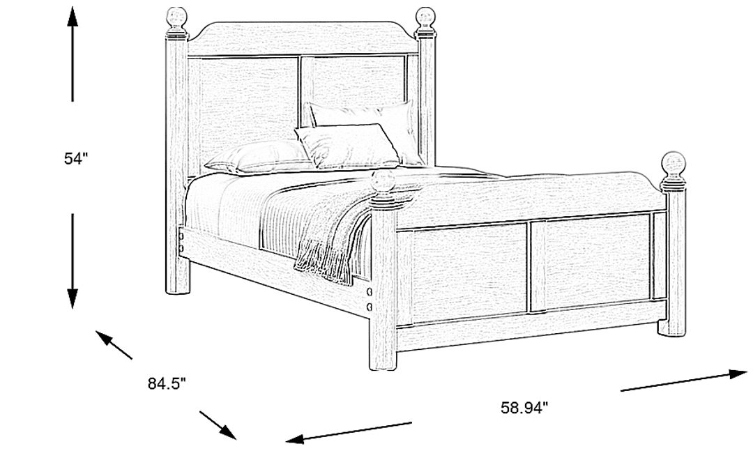 Kids South Bend Washed White Full Poster Bed
