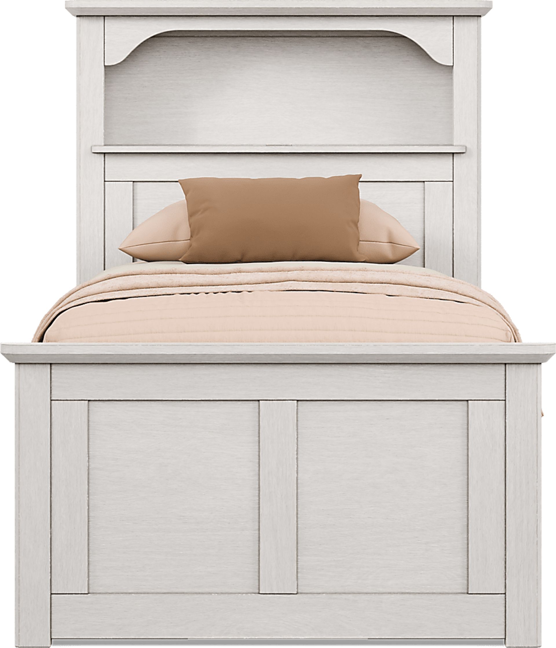 Kids South Bend Washed White Twin Bookcase Bed with 2 Storage Side Rails - Image 2