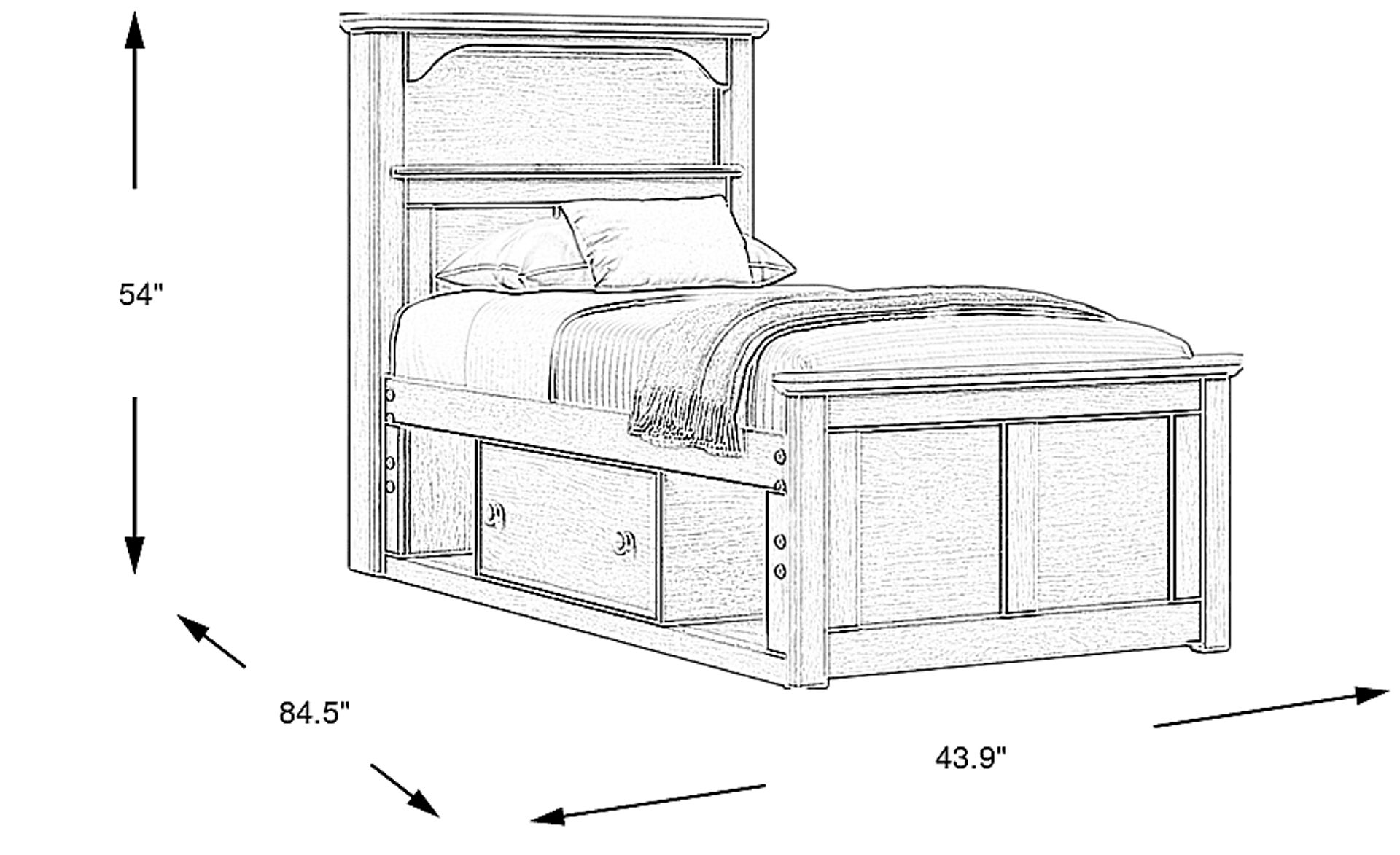 Dimension Image. Please refer to the Dimension Tab on this page for dimension details.