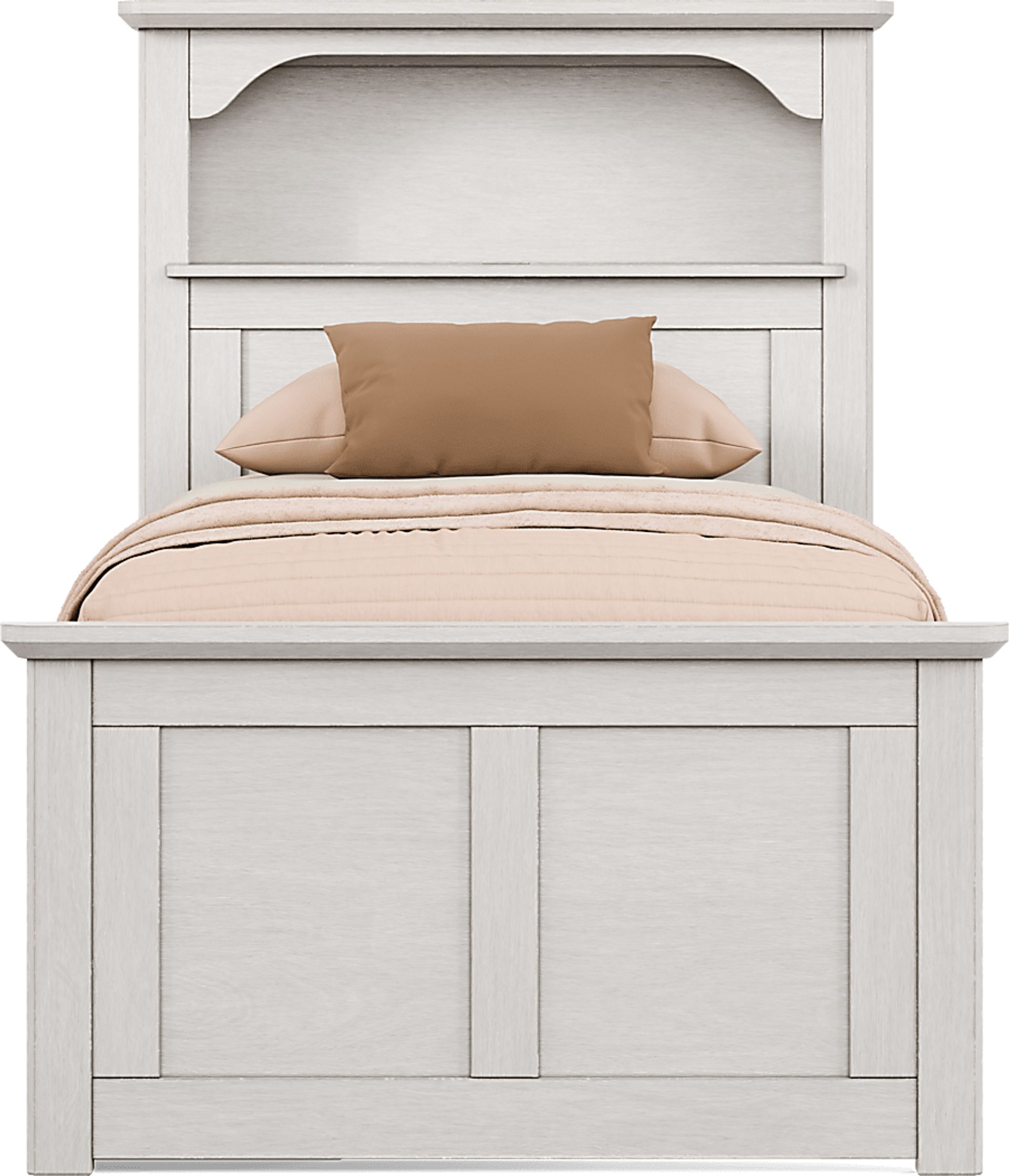 Kids South Bend Washed White Twin Bookcase Bed with Storage Side Rail - Image 2