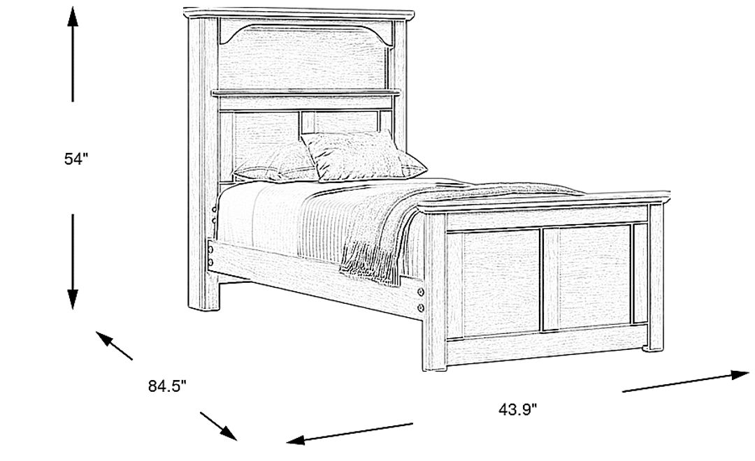 Kids South Bend Washed White Twin Bookcase Bed