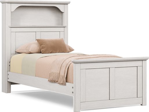 Kids South Bend Washed White Twin Bookcase Bed
