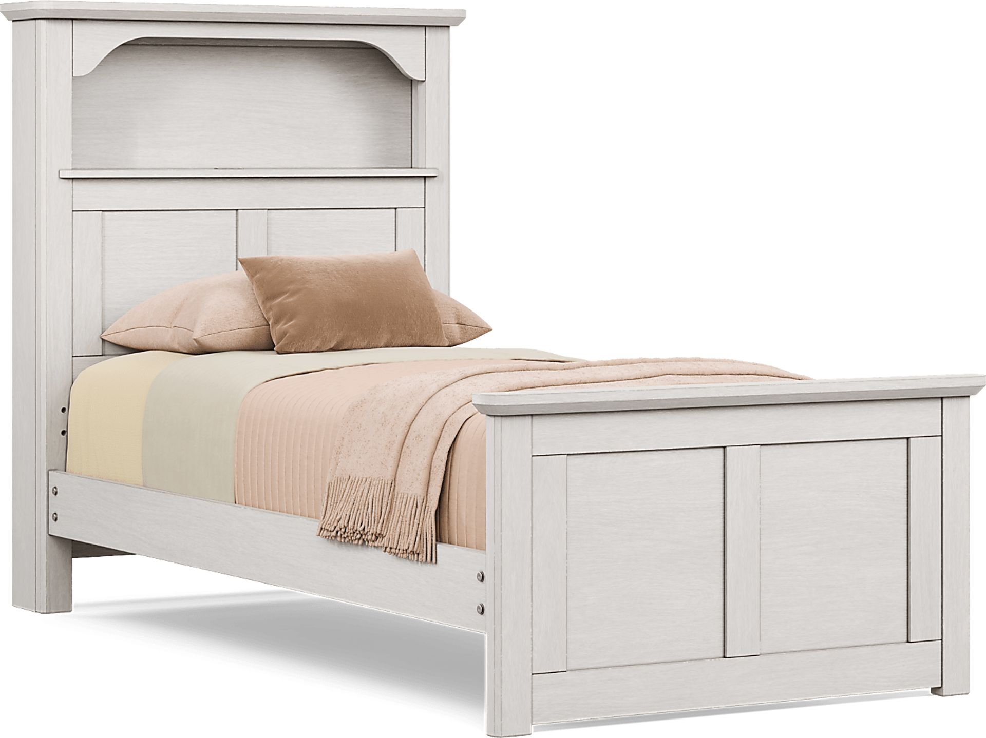 Kids South Bend Washed White Twin Bookcase Bedroom - Image 2