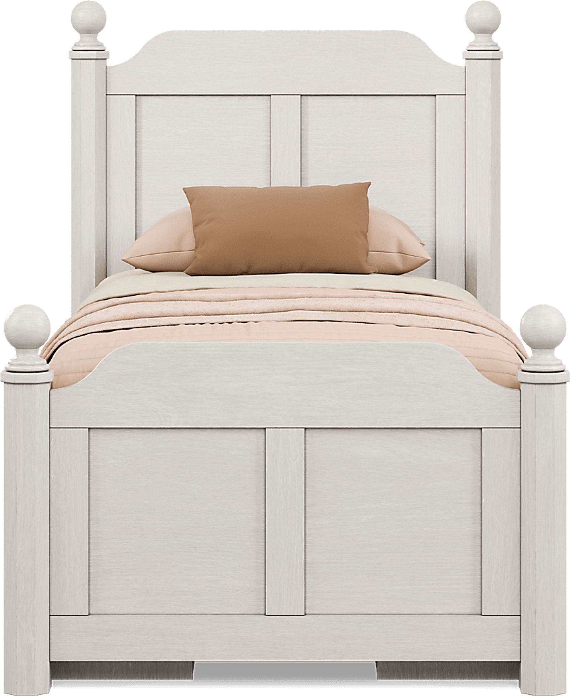 Kids South Bend Washed White Twin Poster Bed with 2 Storage Side Rails - Image 2