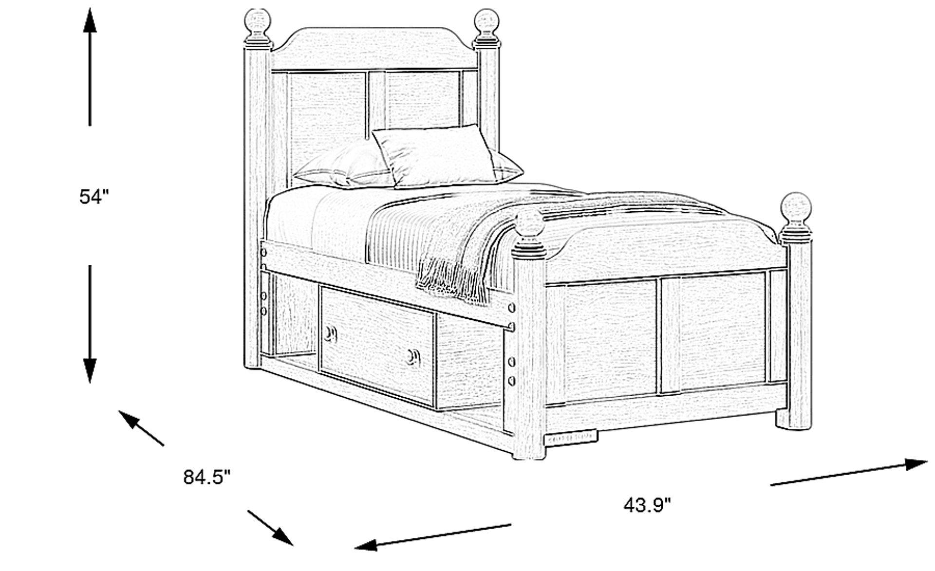 Dimension Image. Please refer to the Dimension Tab on this page for dimension details.