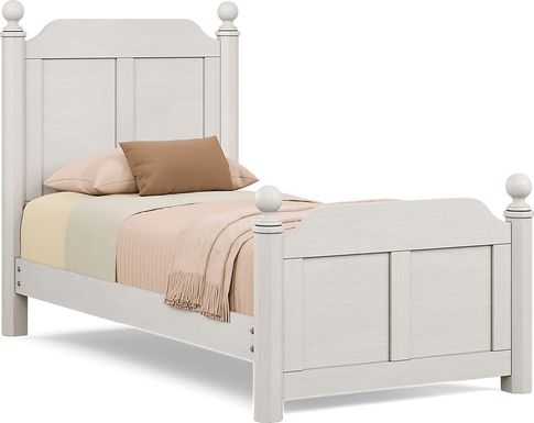 Kids South Bend Washed White Twin Poster Bed