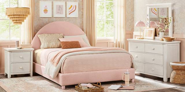 Kids Moonstone Pink Twin Upholstered Bed - Thumbnail - Image 2