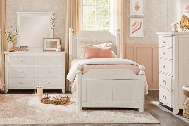 Kids South Bend Washed White Twin Poster Bedroom - Thumbnail - Image 1