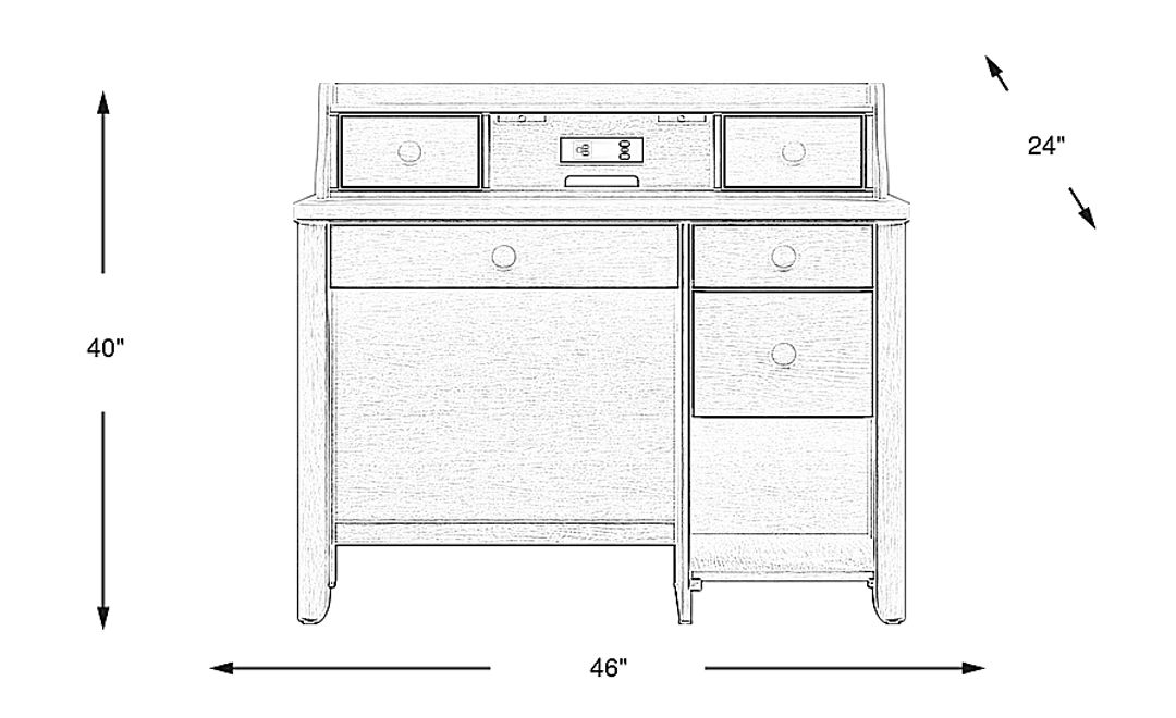 Kids South Bend Washed White Desk and Hutch