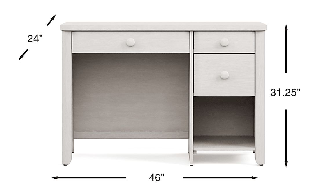 Kids South Bend Washed White Desk