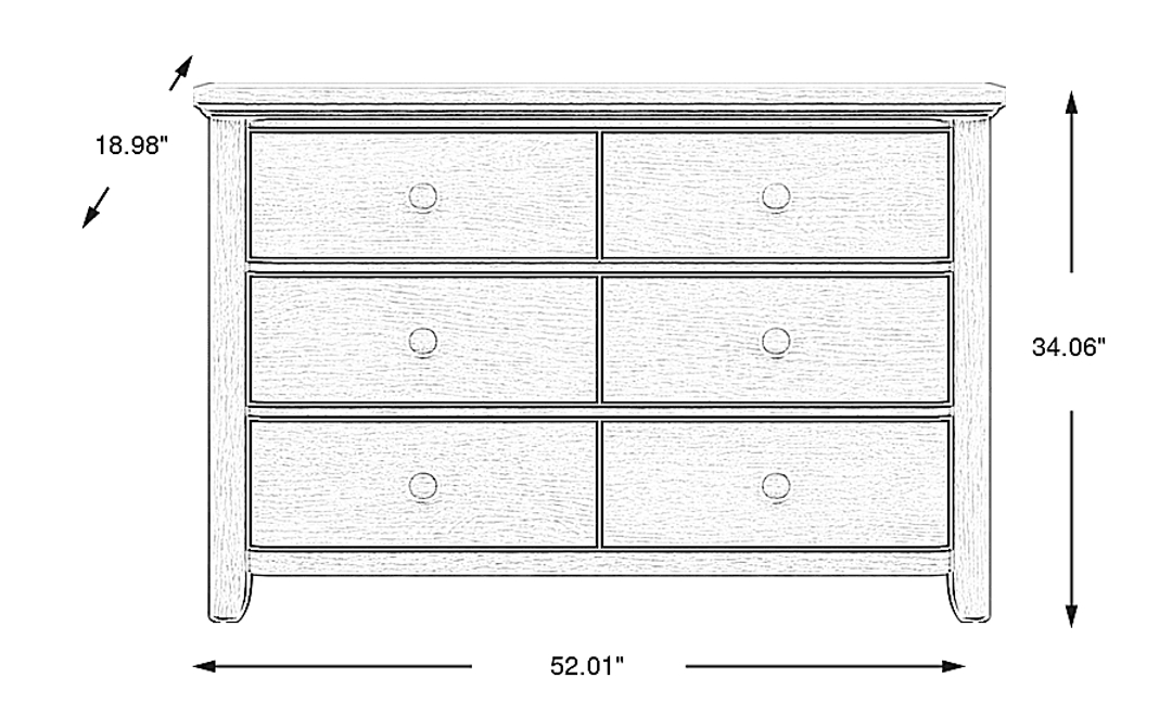 Kids South Bend Washed White Dresser