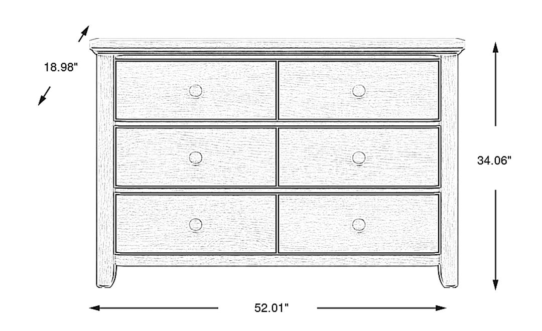 Kids South Bend Washed White Dresser