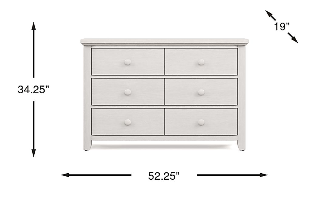Kids South Bend Washed White Dresser