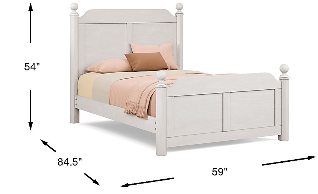 Kids South Bend Washed White Full Poster Bed