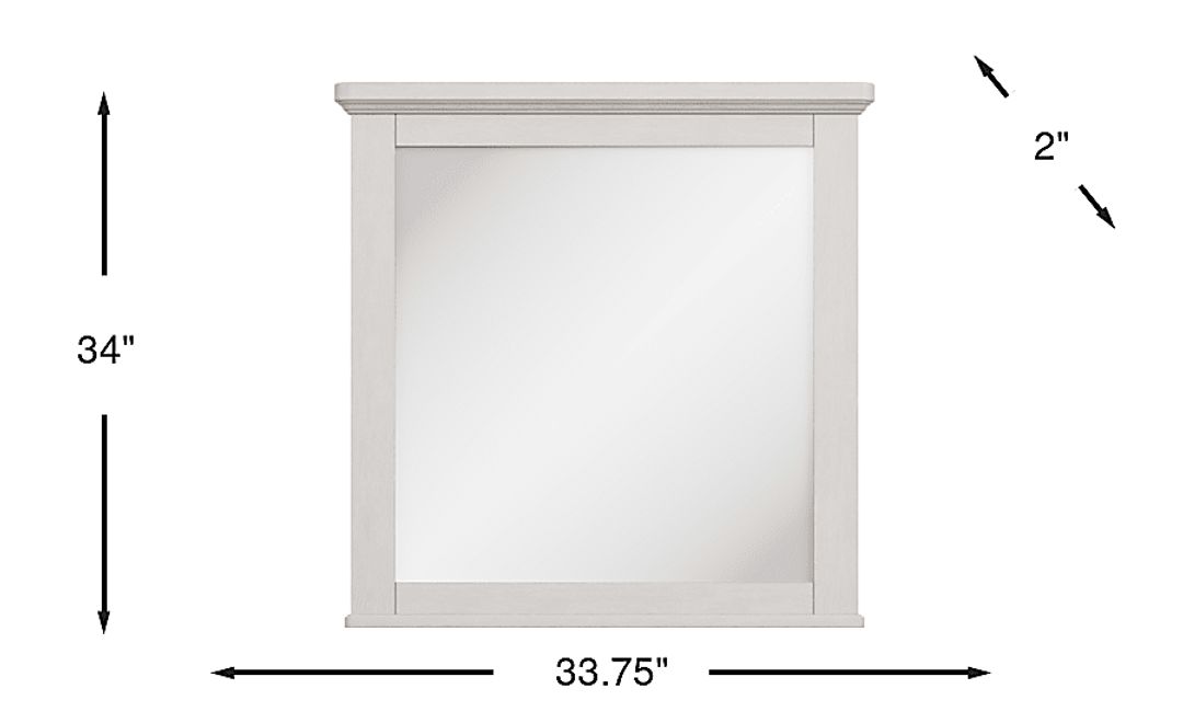 Kids South Bend Washed White Mirror