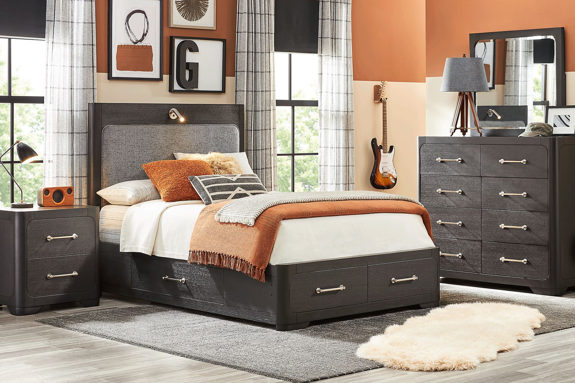 Kids Southside Loft Ebony 5 Pc Full Storage Bedroom - Image 1