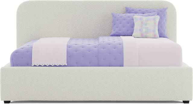 Kids Souxsie White Full Upholstered Lounge Bed - Thumbnail - Image 2