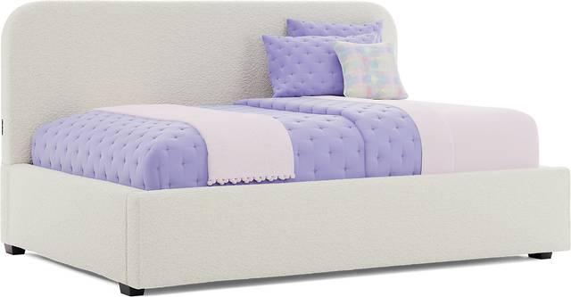 Kids Souxsie White Full Upholstered Lounge Bed - Thumbnail - Image 1