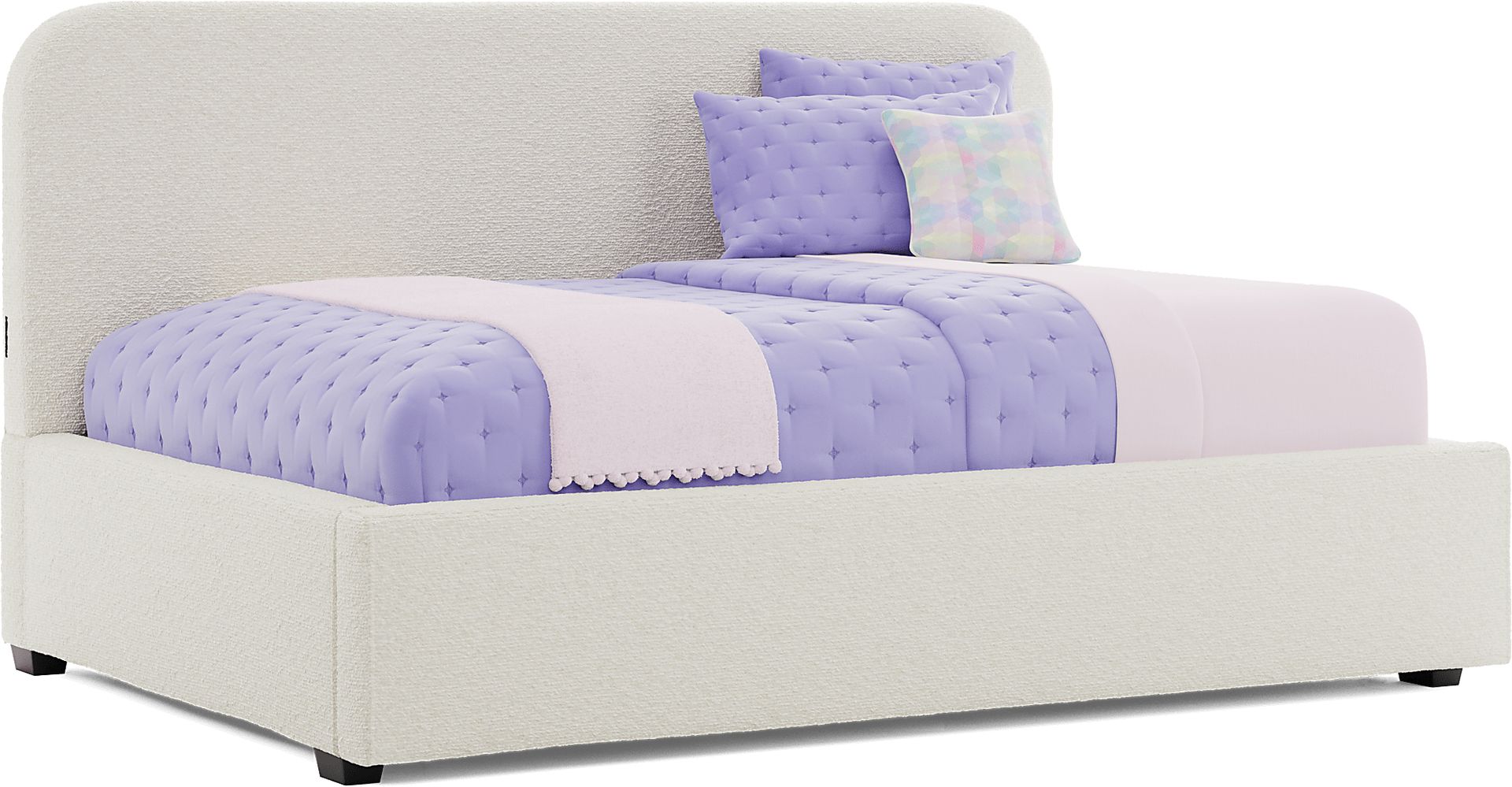 Kids Souxsie White Full Upholstered Lounge Bed - Image 1