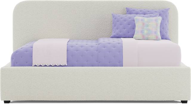 Kids Souxsie White Twin Upholstered Lounge Bed - Thumbnail - Image 2