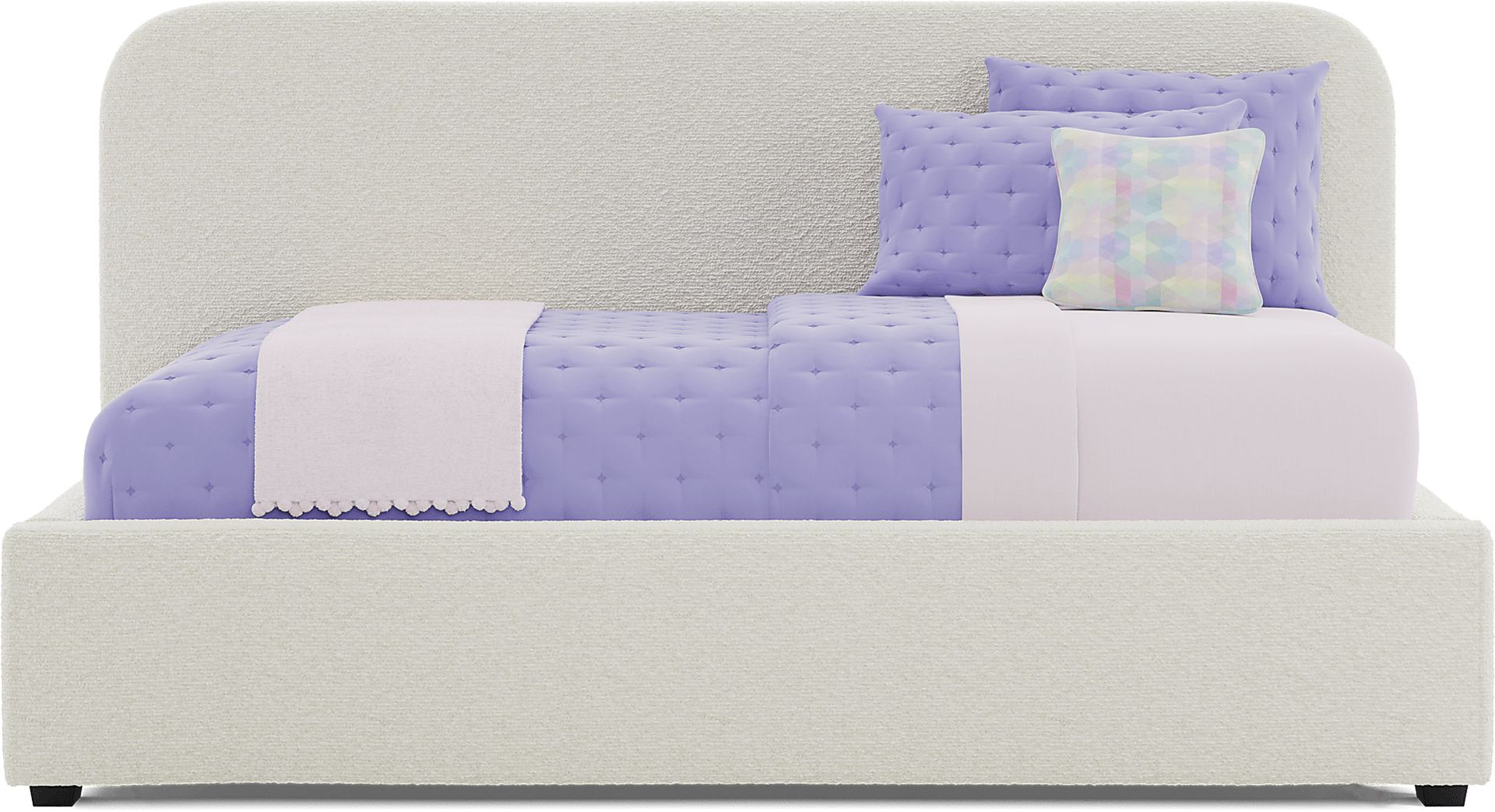 Kids Souxsie White Twin Upholstered Lounge Bed - Image 2